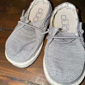 HeyDude Kids Gray Moccasins - Size 5